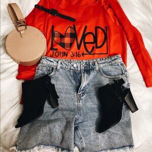 Off Shoulder Long Sleeve Top, Size Large